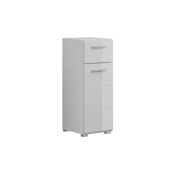 Lina Badschrank 1 Schublade 1 Tür weiß Hochglanz.