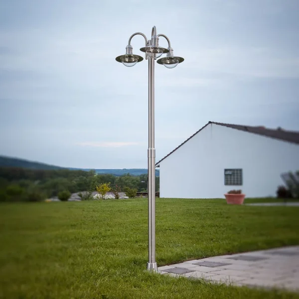 Lindby -  Außenleuchte Damion, 200 cm, 3-flammig, E27, IP44