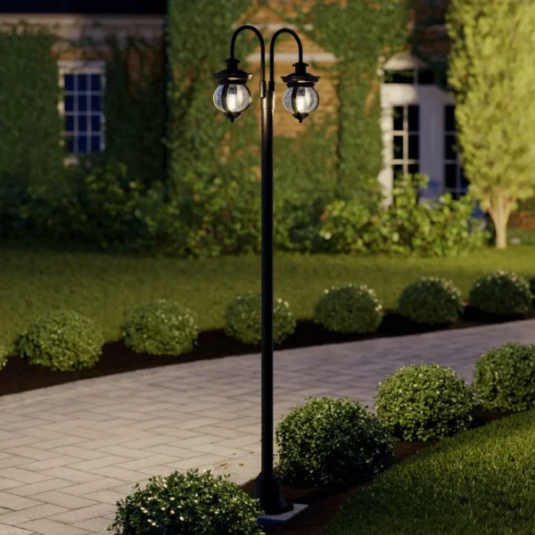 Lindby -  Außenleuchte Farley, 215 cm, 2-flammig, IP44, E27