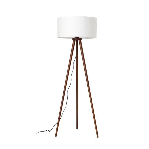 Lindby - Charlia Stehleuchte Höhe 150 cm weiß Wallnussholz