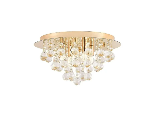 Lindby - Gillion 4 Deckenleuchte Crystal/Gold