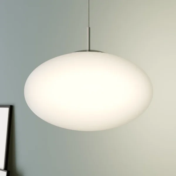 Lindby -  Hängeleuchte Sonika, Ø 40 cm, nickelfarben, Glas, E27