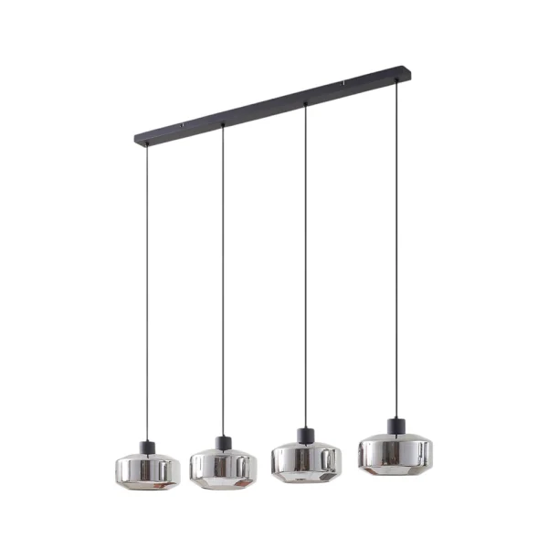 Lindby - Hildur 4 Pendelleuchte 115cm Rauch Grau/Schwarz