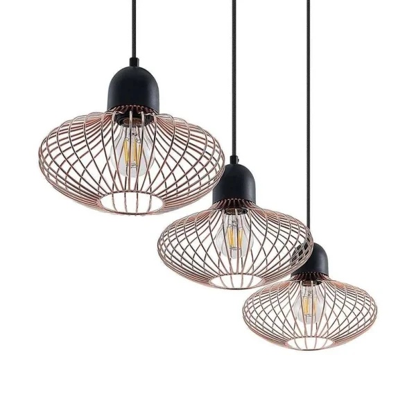 Lindby - Justinos 3 Pendelleuchte Black/Copper