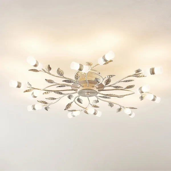 Lindby -  LED-Deckenleuchte Bolonia, bronze/weiß, Ø 80 cm