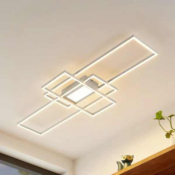 Lindby -  LED-Deckenleuchte Caitlin, weiß, CCT, Fernbedienung