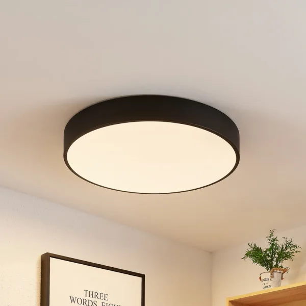 Lindby -  LED-Deckenleuchte Simera, Ø 50cm, schwarz, dimmbar