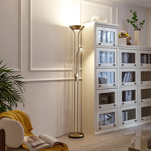 Lindby -  LED-Standleuchte Josefin, bronze, Leselicht, dimmbar