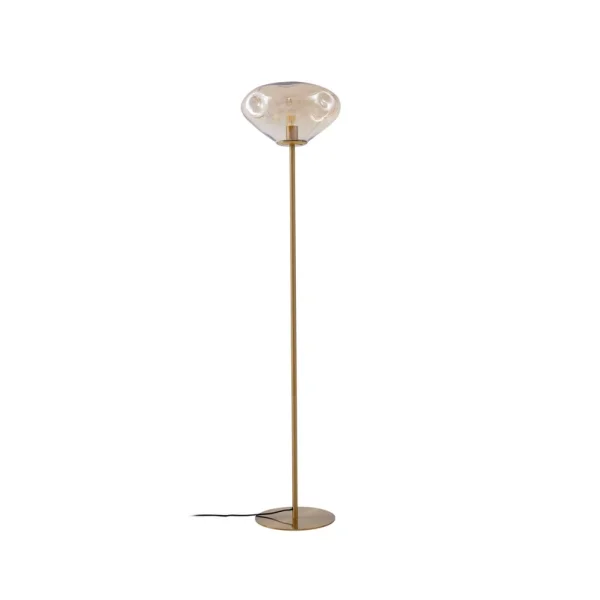 Lindby - Lelia Stehleuchte Höhe 150 cm amber Glas Metall