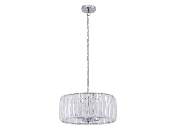 Lindby - Sofia Pendelleuchte Ø46 Transparent/Chrome