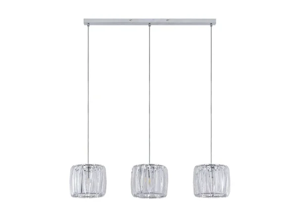 Lindby - Sofia Pendelleuchte Transparent/Chrome