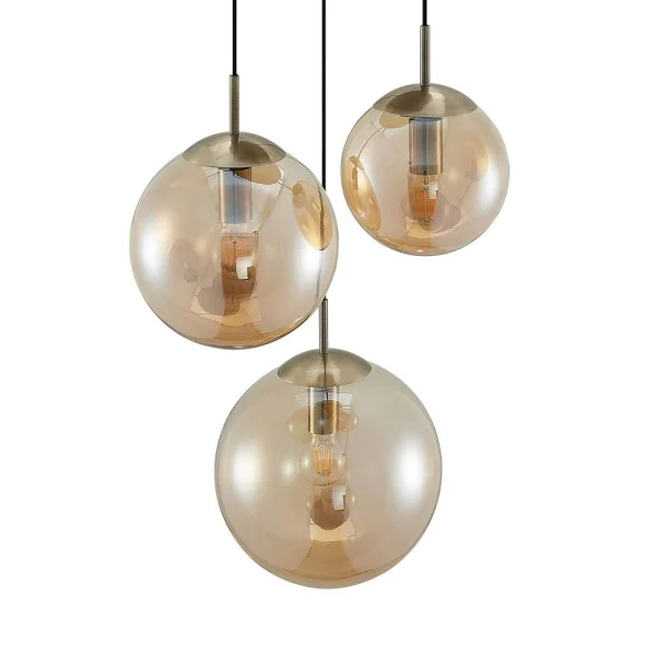 Lindby - Teeja 3 Cluster Pendelleuchte Amber