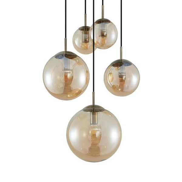 Lindby - Teeja 5 Cluster Pendelleuchte Amber