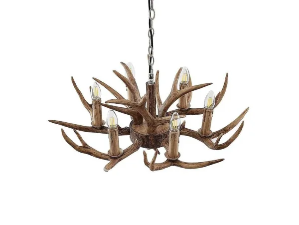 Lindby - Tejask 6 Pendelleuchte Ø70 Brown