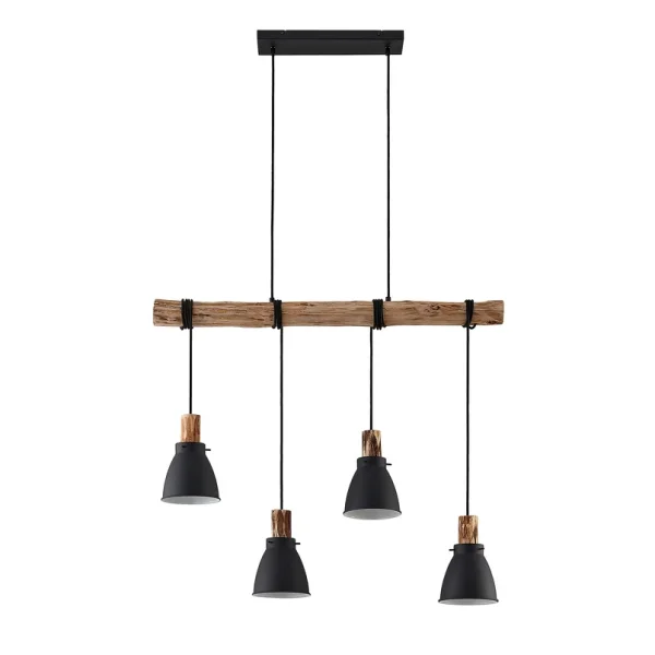 Lindby - Trebale 4 Pendelleuchte Black-Wood