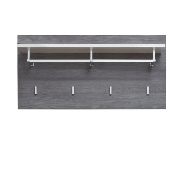 LineGD Garderobe Paneel rauchsilber, weiß.