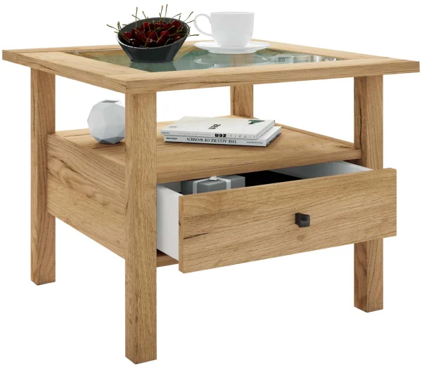 LingisM Couchtisch 1 Schublade 1 Ablage Eiche dekor.