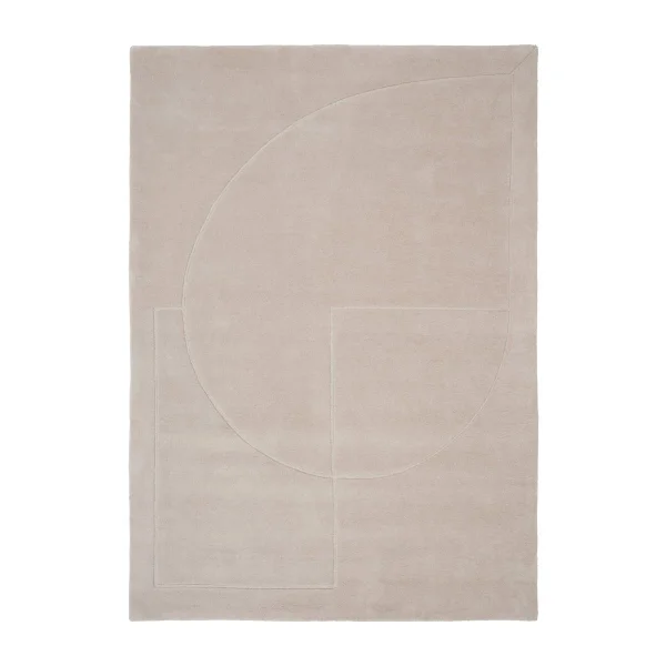 Linie Design Lineal Poem Wollteppich Beige, 140 x 200cm