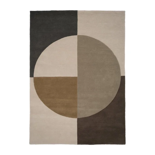 Linie Design Radiality Wollteppich Olive, 170 x 240cm