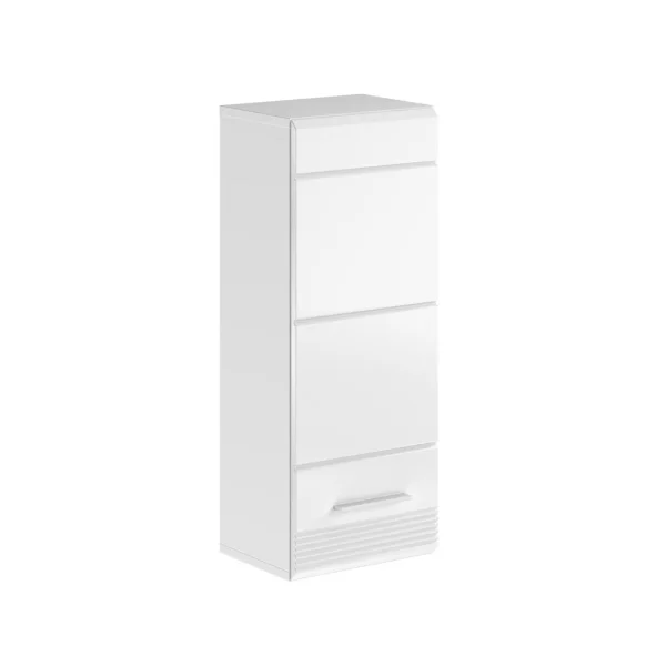Linus Badschrank wandhängend 1 Tür Hochglanz weiß,weiß.