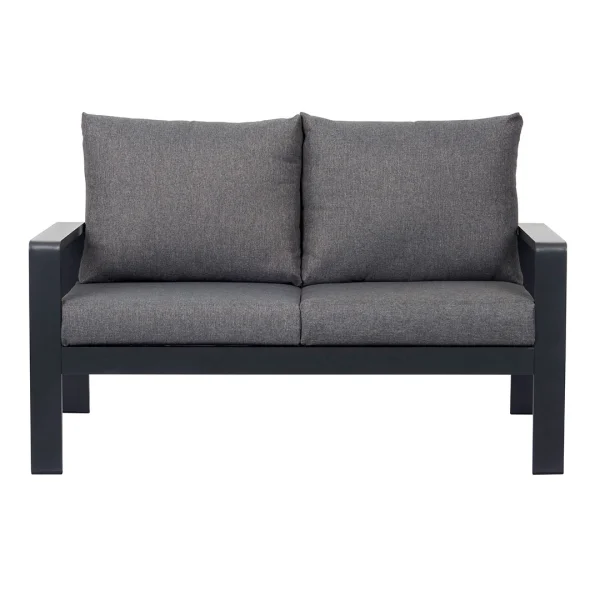 Lis Garten-Sofa 2 Pers. mit Kissen schwarz, grau.