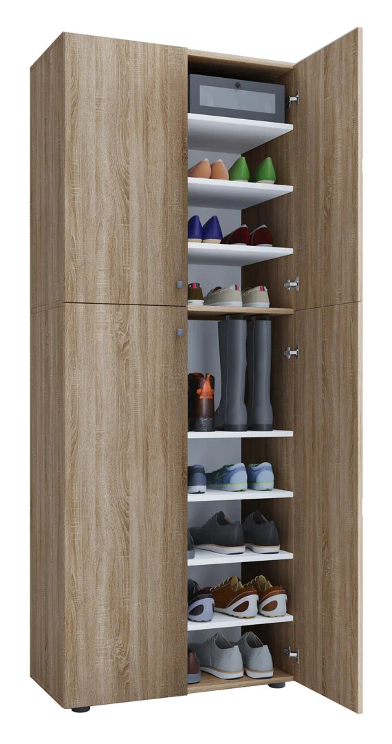 Lona XXL Schuhschrank 4 Türen Sonoma-Eiche dekor.