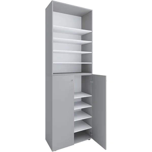 Lona2XL10DTR Schuhschrank 2 Türen grau.