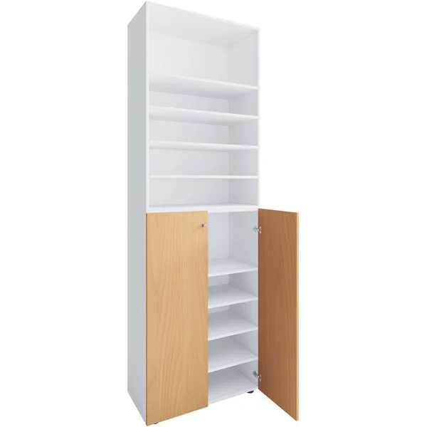 Lona2XL10DTR Schuhschrank 2 Türen weiß, buche.