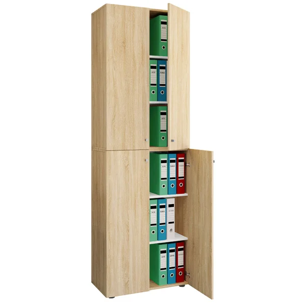 Lona2XLDT Büroschrank 4 Türen Eiche dekor.