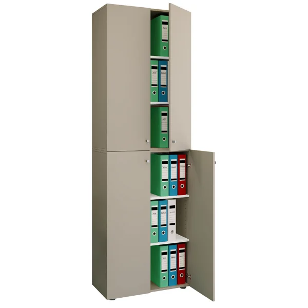 Lona2XLDT Büroschrank 4 Türen grau.