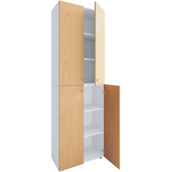 Lona2XLDT Schuhschrank 4 Türen weiß, buche.