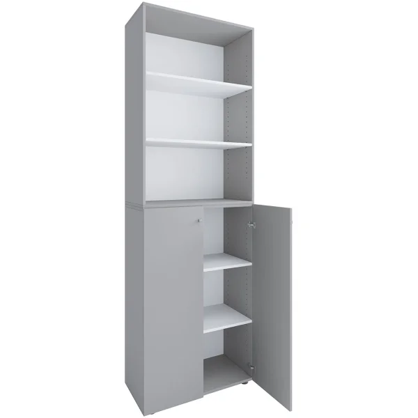 Lona2XLDTR Büroschrank 2 Türen grau.