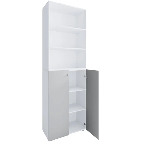 Lona2XLDTR Schuhschrank 2 Türen weiß, grau.