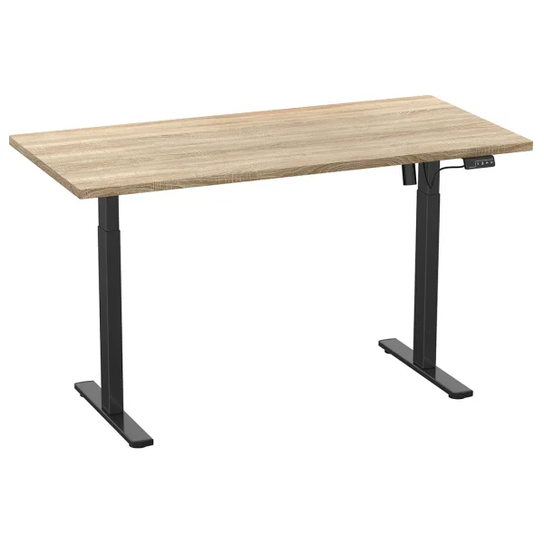 LonaE Schreibtisch elektrische Höhenverstellfunktion 160x80x71-120cm Eiche dekor, schwarz.