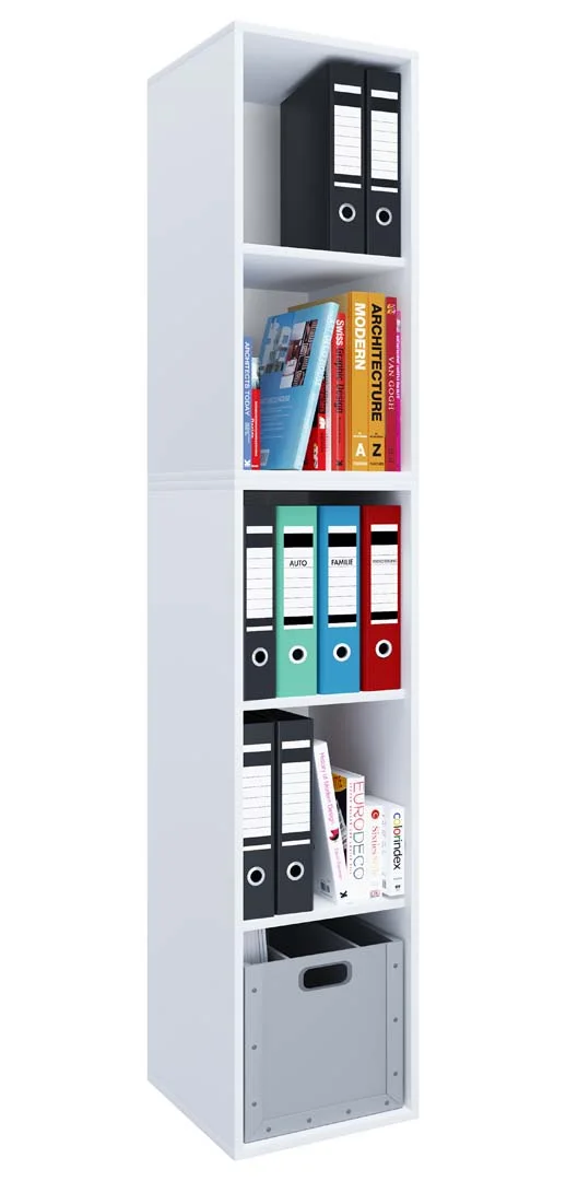 LonaIXXL Büroregal 5 Ablagen weiß.