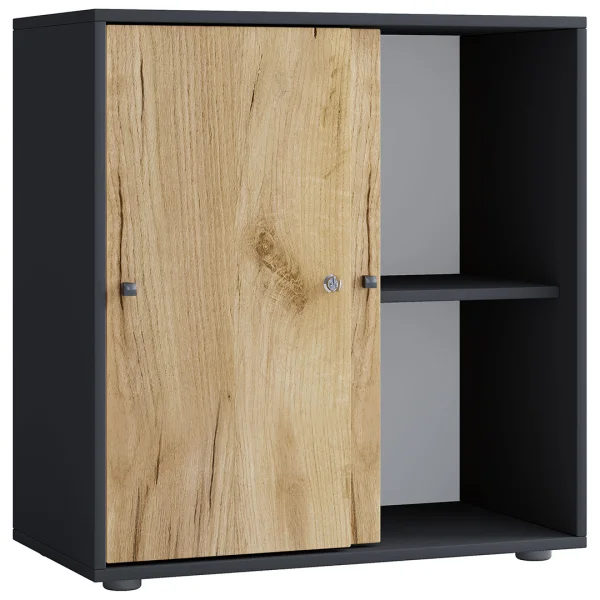 LonaLST Büroschrank 2 Türen anthrazit, Eiche dekor.