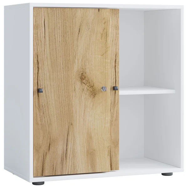 LonaLST Büroschrank 2 Türen weiß, Eiche dekor.