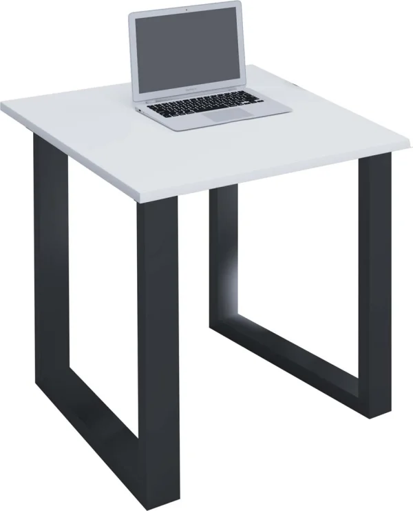 LonaU Schreibtisch 80x50cm weiß, schwarz.