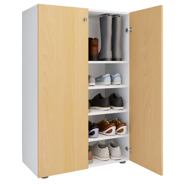 LonaXL5DT Schuhschrank 2 Türen weiß, buche.