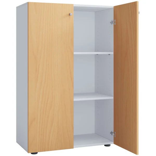 LonaXLDT Büroschrank 2 Türen weiß, buche.