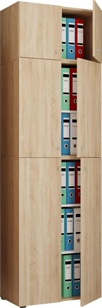 LonaXXL Büroschrank 6 Türen Eiche dekor.
