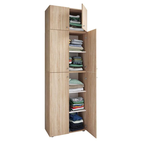 LonaXXL Kleiderschrank 6 Türen Eiche dekor.
