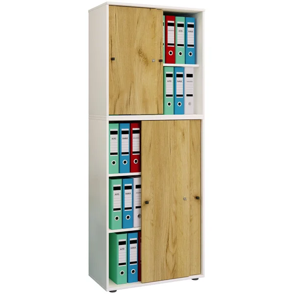 LonaXXL5ST Büroschrank weiß, Eiche dekor.
