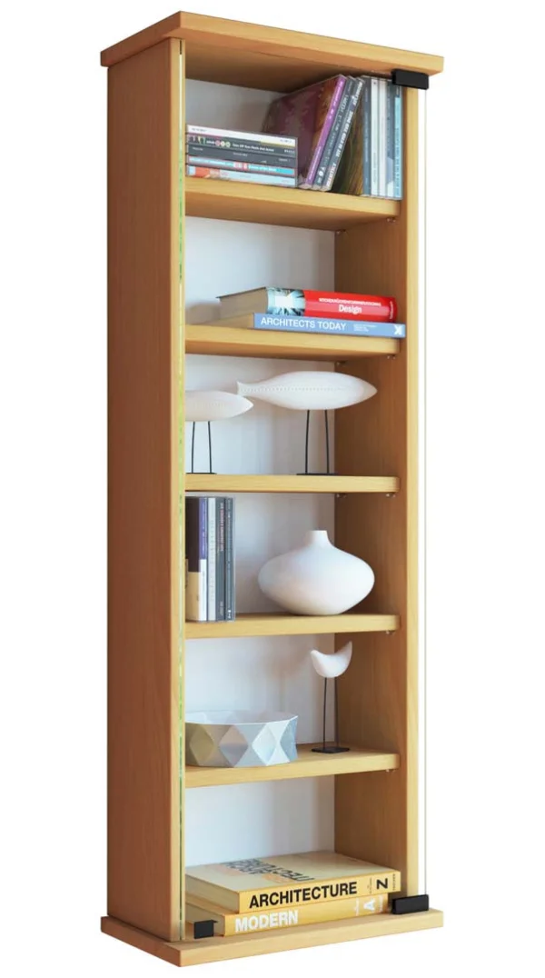 Loposa Regal CD,DVD Aufbewahrung 150 CD 6 Ablagen Buche dekor.