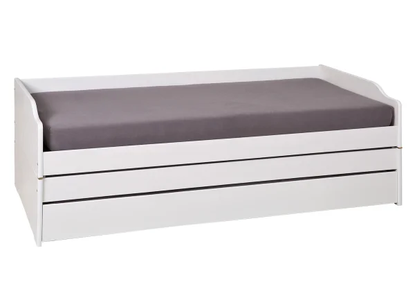 Lotved Bett 90x200 cm, 3 Schlafplätze, weiss.