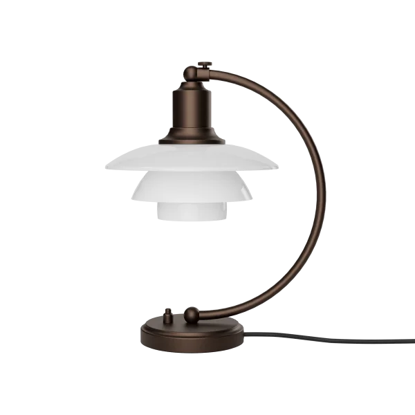 Louis Poulsen PH 2/2 Luna Tischleuchte Aged brass-Opalglas