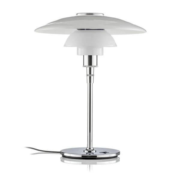 Louis Poulsen - PH 4 1/2-3 1/2 Tischlampe, chrom/weiß, 55 cm