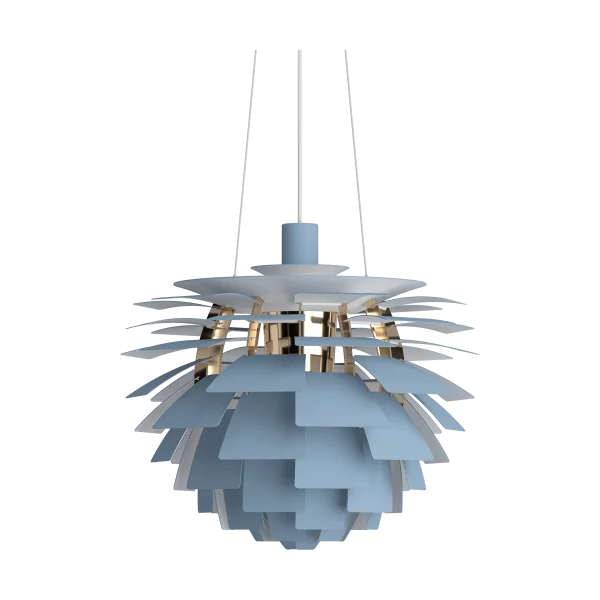 Louis Poulsen PH Artichoke Pendelleuchte Ø48cm Dusty blue-brass metallised