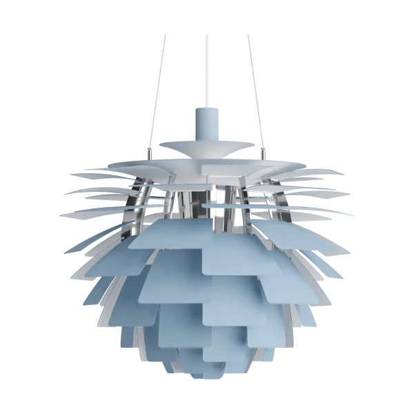 Louis Poulsen PH Artichoke Pendelleuchte Ø60cm Dusty blue-high lustre chrome plated