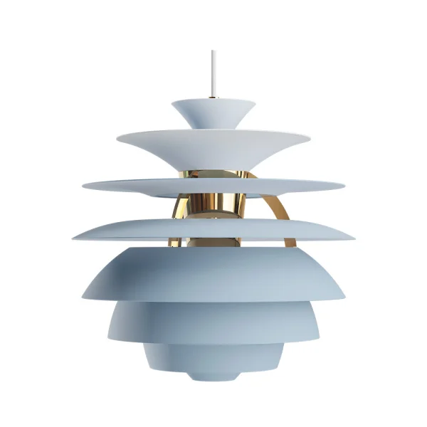 Louis Poulsen - PH Snowball Pendelleuchte Dusty Blue/Brass Metallised
